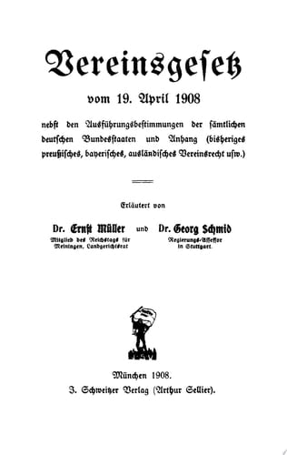 Vereinsgesetz vom 19. April 1908