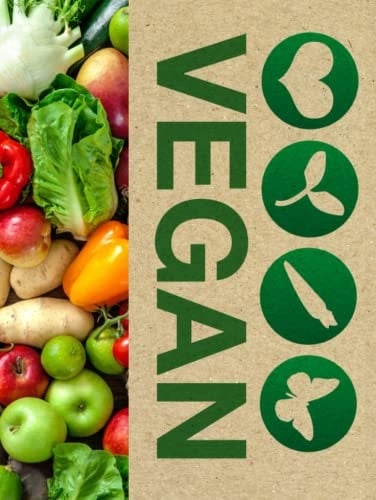 Blank Recipe Book Vegan Hardcover: Large 8.25X11 in (letter size / A4)