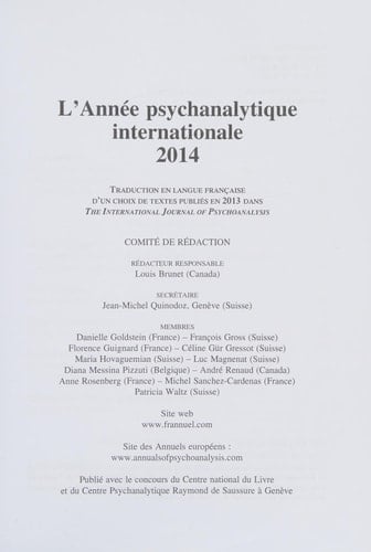 L'année psychanalytique internationale 2014