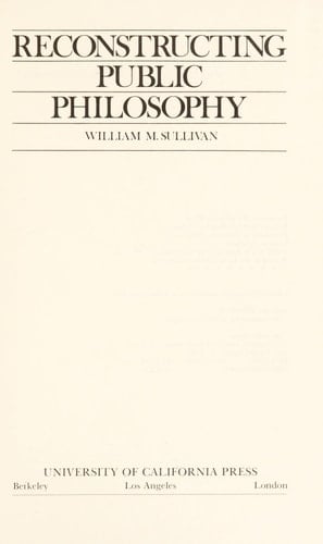 Reconstructing Public Philosophy