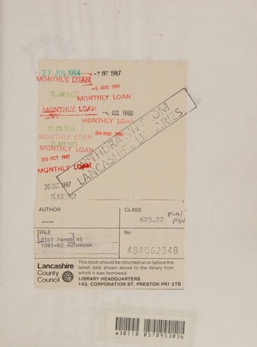 Fiat Panda 45 1981-82 Autobook