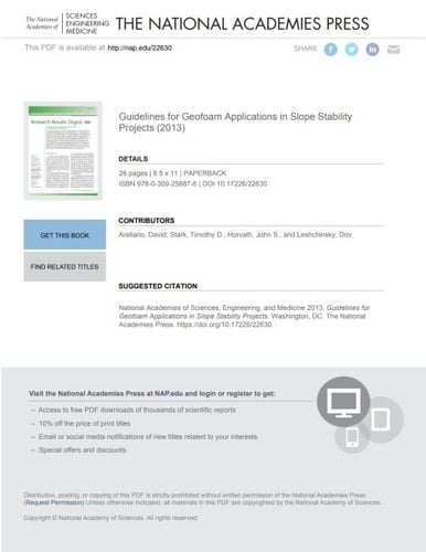 Guidelines for Geofoam Applications in Slope Stability Projects