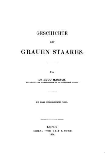 Geschichte des grauen Staares