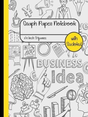 Graph Paper Notebook 1/4 Inch Squares with Sudoku: Grid Large Composition Book Quad Ruled for Math and Science (Graph Journals)