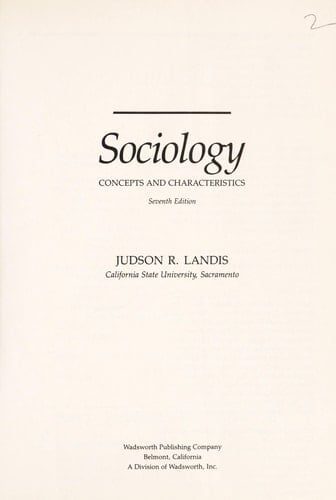 Sociology Concepts and Characteristics