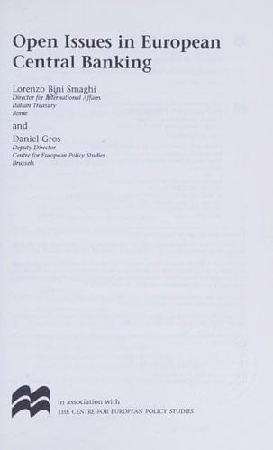 Open Issues in European Central Banking