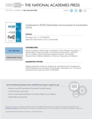 Guidebook for IROPS Stakeholder Communication & Coordination
