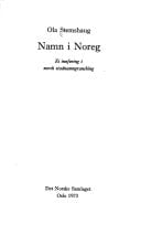 Namn i Noreg.: Ei innføring i norsk stadnamngransking.