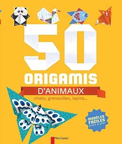 50 origamis d'animaux Chats, grenouilles, lapins...