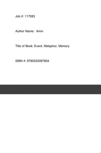 Event, Metaphor, Memory Chauri Chaura, 1922-1992