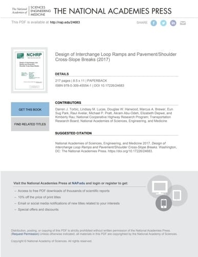 Design of Interchange Loop Ramps and Pavement/Shoulder Cross-Slope Breaks