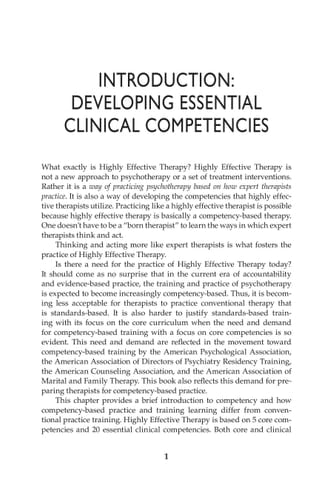 Highly Effective Therapy Developing Essential Clinical Competencies in Counseling and Psychotherapy