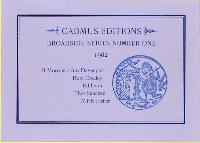 Cadmus Editions Broadside Series. Number One (1982).