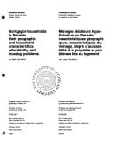 Mortgagor [sic] households in Canada: Their geographic and household characteristics, affordability and housing problems