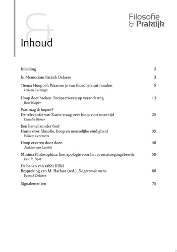 Hoop in filosofisch perspectief Themanummer
