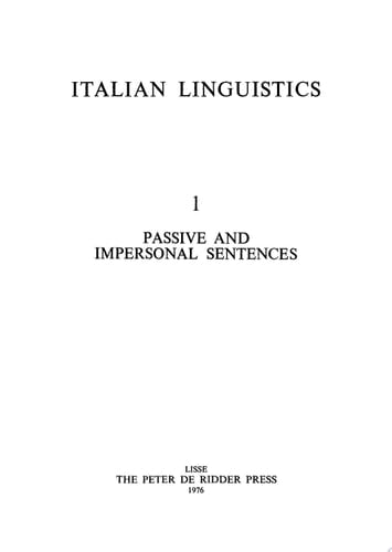 Passive and impersonal sentences PDR IL-B, Vol. 1
