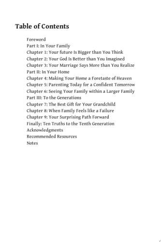 To the Tenth Generation God's Heart for Your Family, Far into the Future