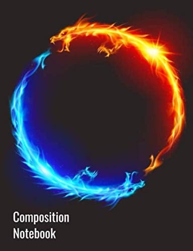 Composition Notebook Fire Dragon Ruled Paper Notebook Lined Workbook Kids Students Or Teens Adults