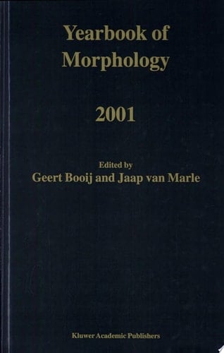 Yearbook of Morphology 2001
