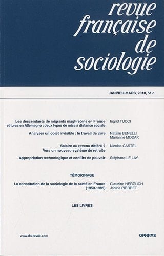Revue française de sociologie N° 51-1, Janvier-mars 2010
