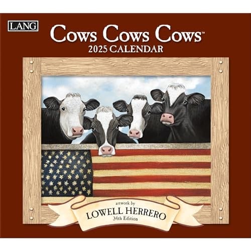 Cows Cows Cows 2025 Wall Calendar