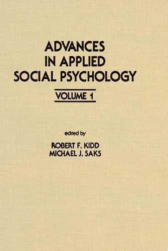 Advances in Applied Social Psychology Volume 1