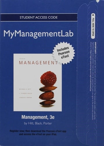 Management My Management Lab + Pearson Etext Student Access Code Card