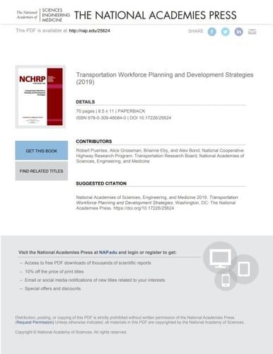 Transportation Workforce Planning and Development Strategies