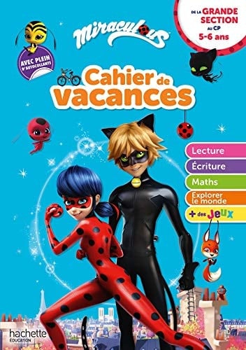 Cahier de vacances Miraculous de la grande section au CP