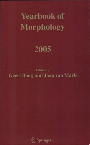 Yearbook of Morphology 2005