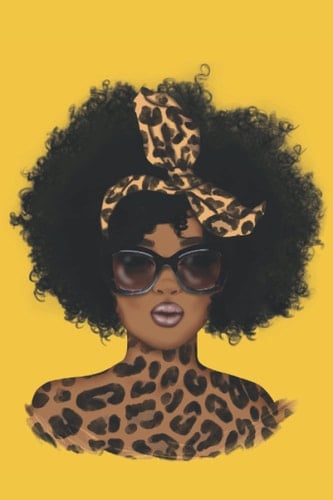 Notebook: Black Woman Leopard Print Composition Notebook - College Ruled 100 Pages - Large 8.5 X 11
