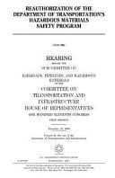 Reauthorization of the Department of Transportation's Hazardous Materials Safety Program