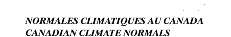 Canadian Climate Normals, 1961-90 Quebec