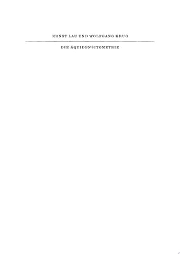 Die Äquidensitometrie