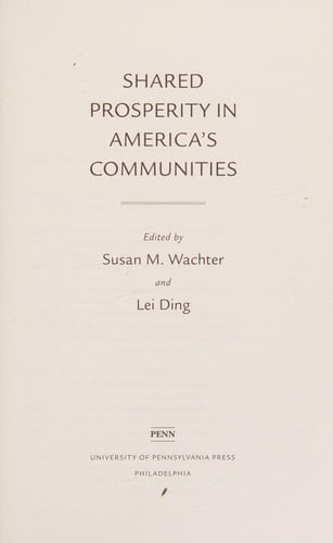 Shared Prosperity in America's Communities