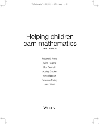 Helping Children Learn Mathematics