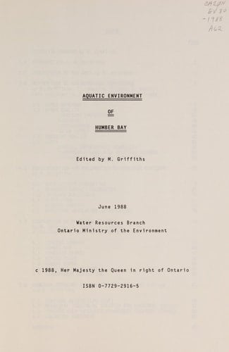 Aquatic Environment of Humber Bay