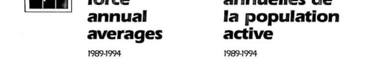 Labour Force Annual Averages, 1989-1994