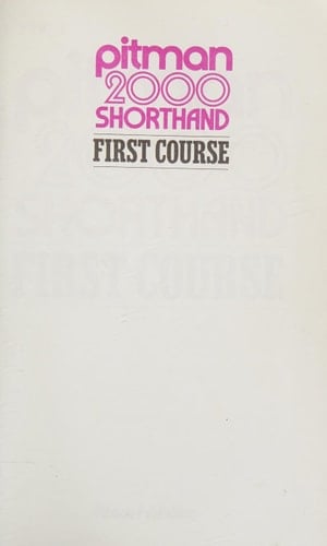 Pitman 2000 first course