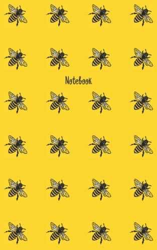 Notebook: Yellow Bee Print