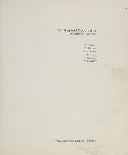 Painting and Decorating An Information Manual