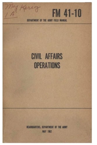 FM 41-10 CIVIL AFFAIRS OPERATIONS (14 May 1962)