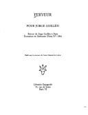 Ferveur pour Jorge Guillén: Retour de Jorge Guillén à Paris, évocation en Sorbonne, Paris IV, 1984 (French Edition)