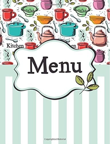 Menu Blue Cooking Journal Book Ruled Lined Page Paper for Kids Teen Girl Women Lady Cooking Lover Cooker Chef Great for Writing Diary Food Record Notepad Meal Planner Menu Kitchen Recipe Blank Composition Book (Large, 8. 5 X 11 Inches, Paperback)