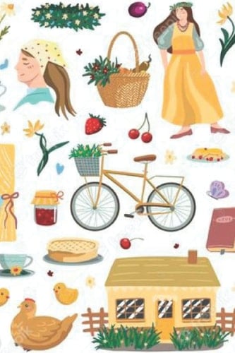 Cottagecore Aesthetic Dot Matrix Notebook