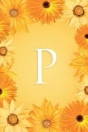 P Modern, Stylish and Simple Floral Capital Letter Monogram Ruled Notebook, Decorative Border, Pretty, Cute and Suitable for All: Men, Women, Girls & Boys. for Personal, Office Or Learning. 100 Ruled / Lined Pages 6 X 9 Gloss Finish Handy Size