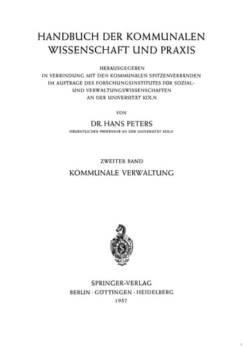 Kommunale Verwaltung Band I / II