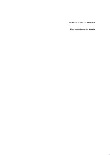 Elektronentheorie der Metalle