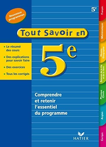 Tout savoir en 5e