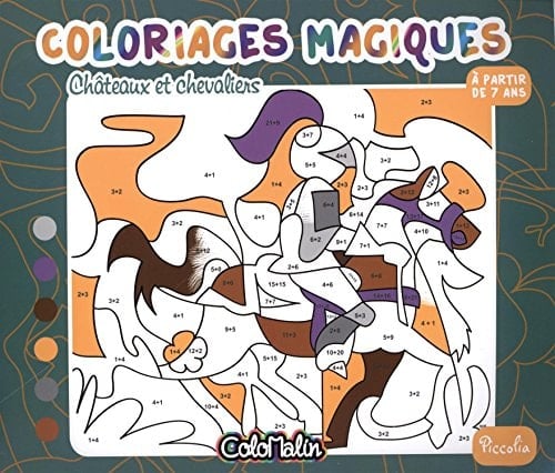 Châteaux et chevaliers Coloriages magiques